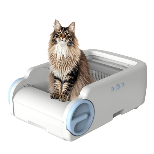 CDAMAIUJE Open-Top Automatic Litter Box Self Cleaning Cat Litter Box