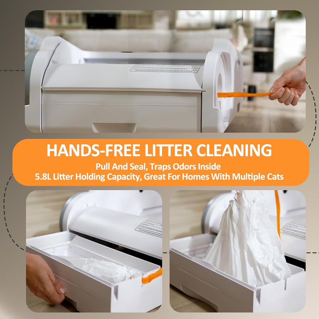 CDAMAIUJE Open-Top Automatic Litter Box Self Cleaning Cat Litter Box